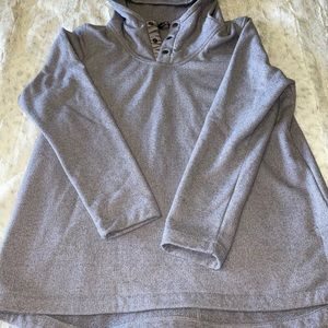 Purple hooded NorthFace sweatshirt